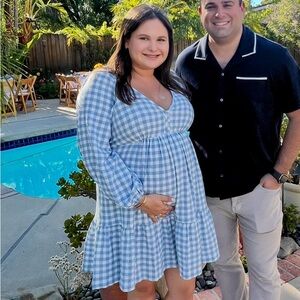 Blue Gingham Mini Dress